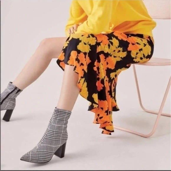 💗 Jeffrey Campbell plaid block heel booties Sz 8.5 - Picture 1 of 7